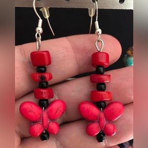 Artisan Handmade with love, dangling gorgeous beaded earrings.  One of a kind